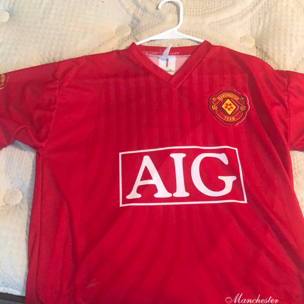Ronaldo screen print Manchester jersey